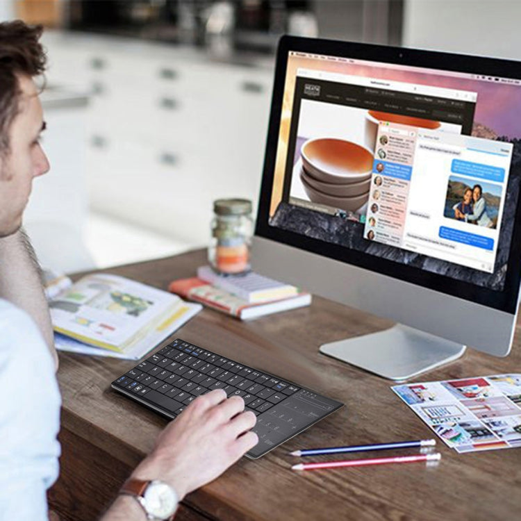 K-07 ABS Wireless Chargeable Bluetooth Touch Keyboard(Black)