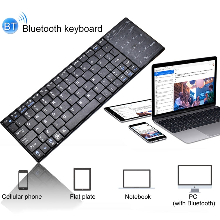 K-07 ABS Wireless Chargeable Bluetooth Touch Keyboard(Black)