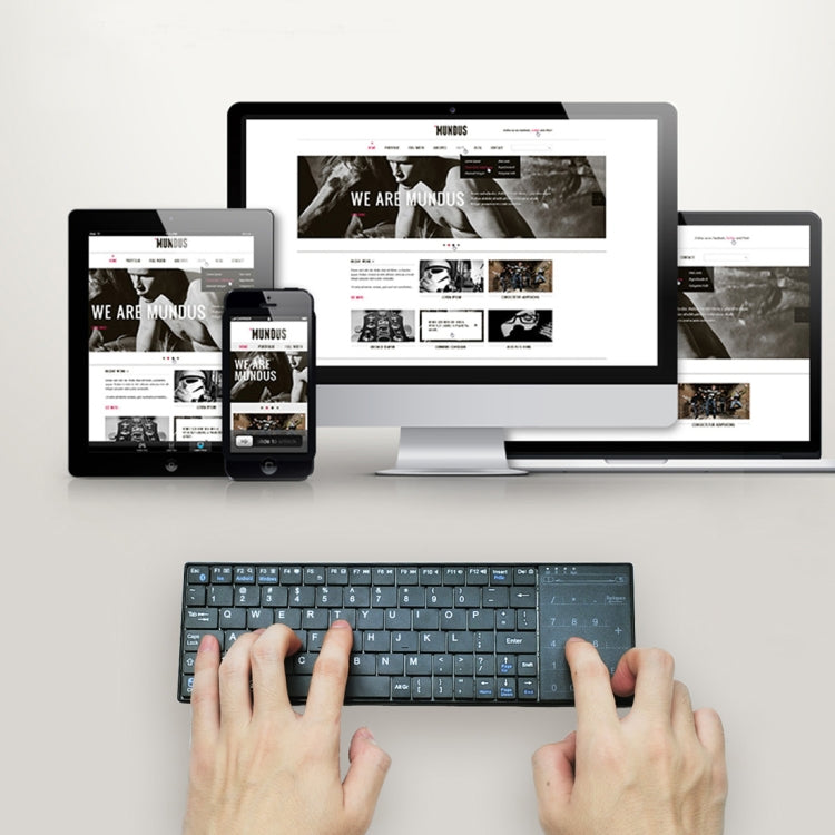 K-07 ABS Wireless Chargeable Bluetooth Touch Keyboard(Black)