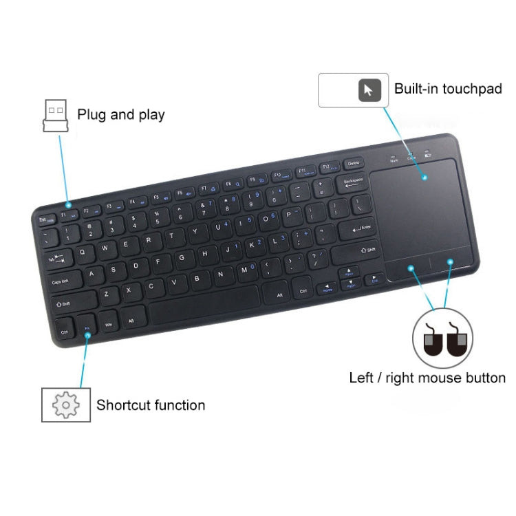 Ultrathin 78 Keys 2.4G Bluetooth Wireless Keyboard with Touchpad