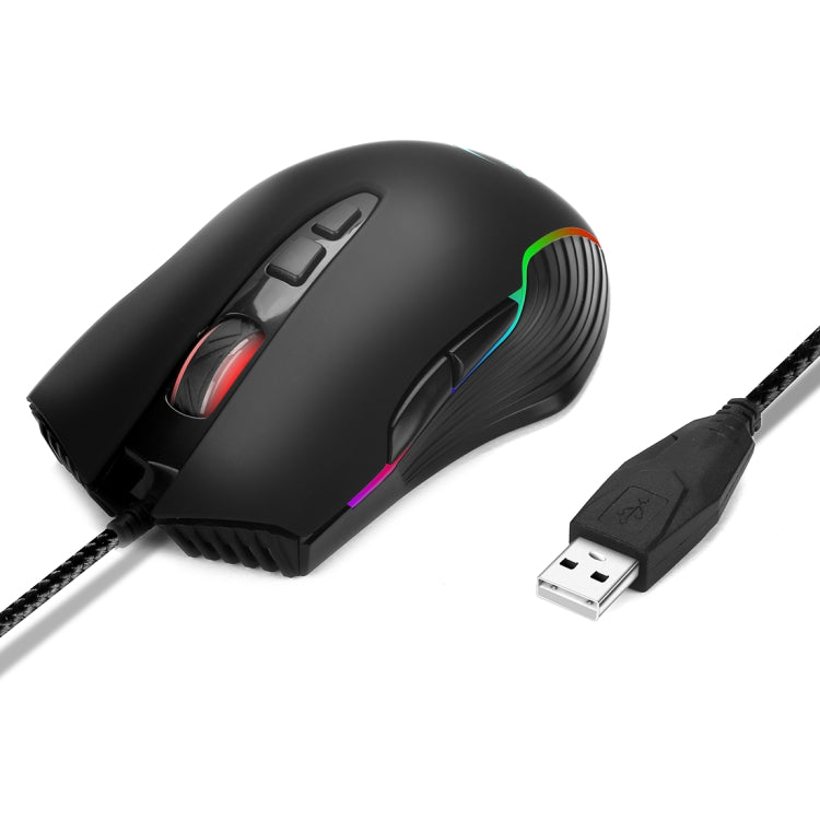 G30 USB 7-keys RGB Light Wired Optical Gaming Mouse, Cable Length: 1.4m(Black)