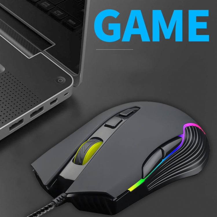 G30 USB 7-keys RGB Light Wired Optical Gaming Mouse, Cable Length: 1.4m(Black)