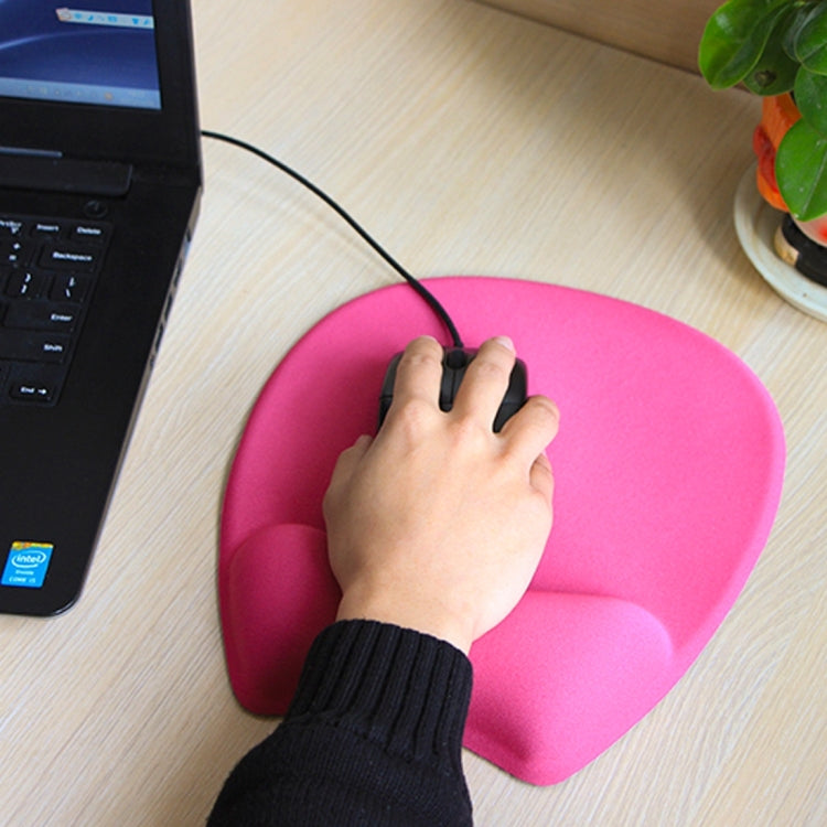 Slim Smooth Microfiber Surface Anti-Slip Silicon Bottom Game Mouse Pad Mat with Bulgy Wrist Placement, Size: 24 x 22 x 1.5cm(Magenta)