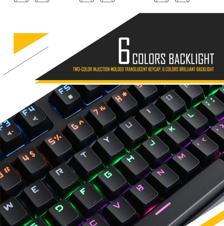 Apedra iMICE MK-X70 USB Interface 104 Keys Wired Colorful Backlight Blue Axis Mechanical Gaming Keyboard for Computer PC Laptop(Black)