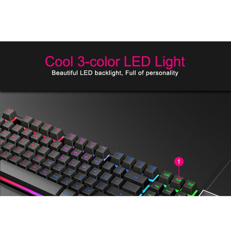 iMICE AK-600 Wired USB Floating Keycap Characters Glow Backlit Gaming Keyboard(Black)