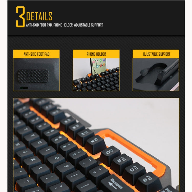 Apedra iMICE AK-X60 Metal Suspended Backlit Wired Gaming Keyboard, For Win XP / 2000 / Vista / 10 / 8 / 7 / Android / Linux / Apple systems