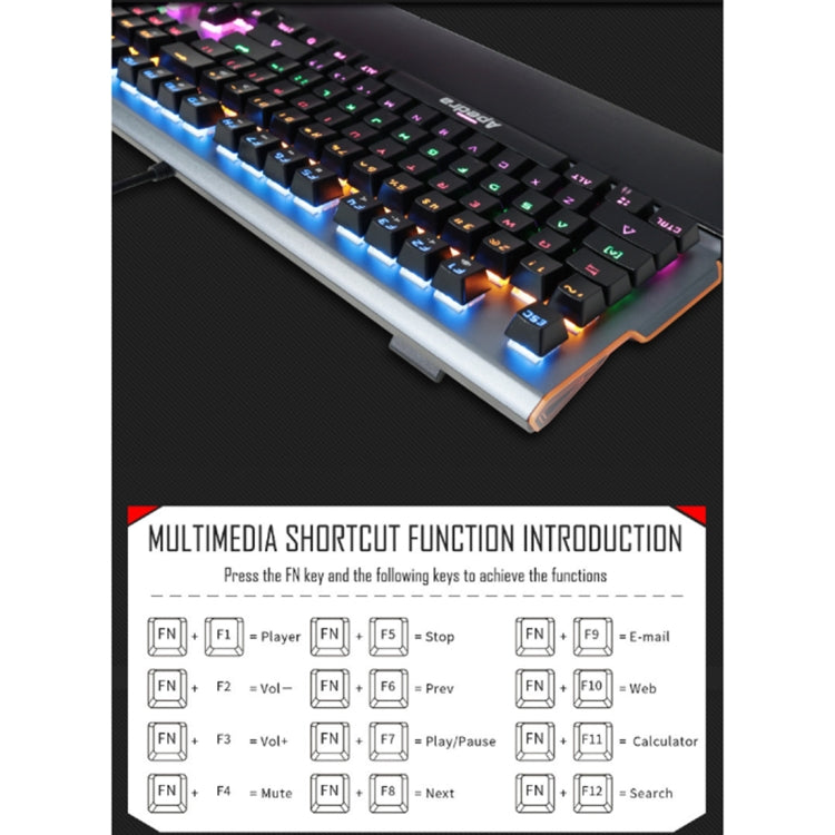 Apedra iMICE MK-X90 Colorful Backlit Wired Mechanical Blue Axis Keyboard with Bracket(Black)
