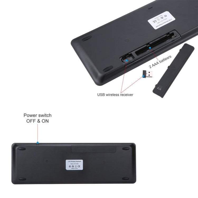 L200 2.4G Wireless English Keyboard with Touchpad, Support PC / TV (Black)