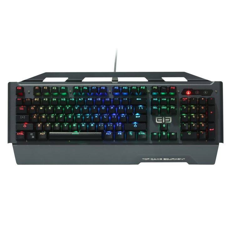 EleEnter Game 2 Multimedia USB 104 Keys Wired RGB Backlight Metal Gaming Mechanical Keyboard for Computer PC Laptop(Black)