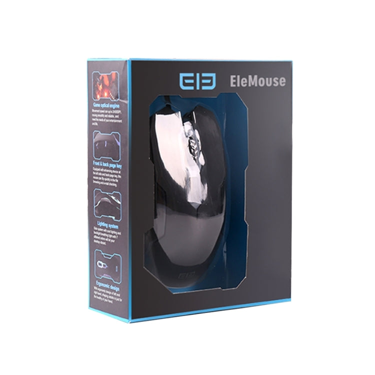 Ele Mouse Colorful Light USB 6 Buttons 2400 DPI Wired Optical Gaming Mouse for Computer PC Laptop(Black)
