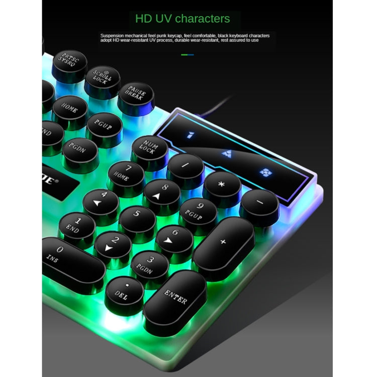 TX300 Mechanical Feel Backlight Punk Wired Keyboard Mouse Set