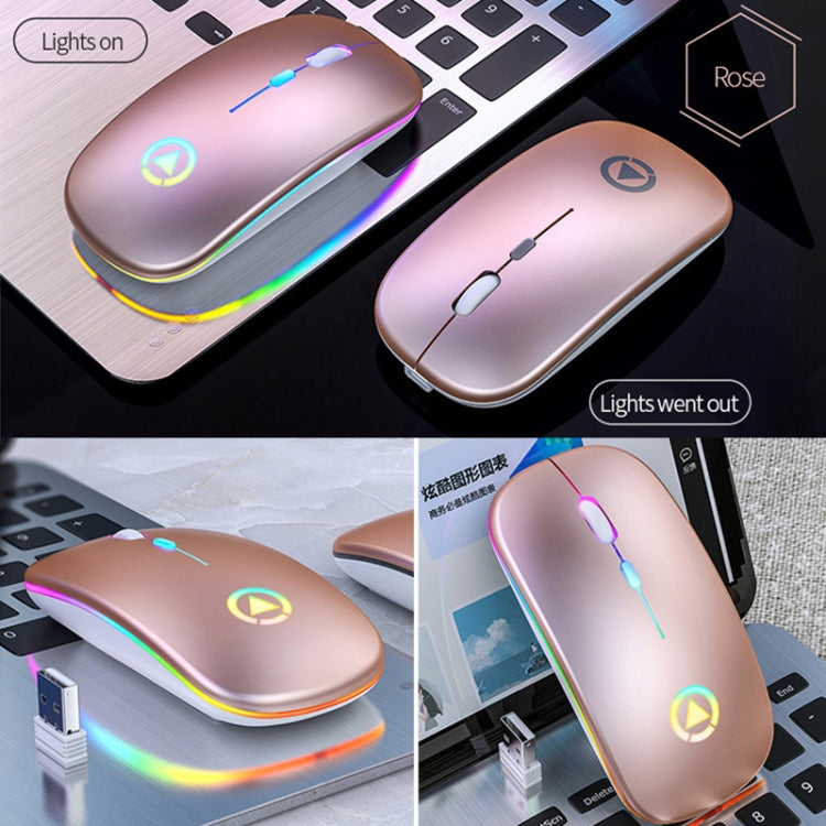 YINDIAO A2 BT3.0 + BT5.0 + 2.4GHz 1600DPI 3-modes Adjustable RGB Light Wireless Silent Bluetooth Mouse