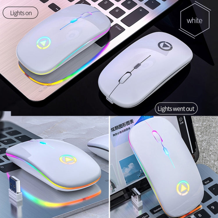 YINDIAO A2 BT3.0 + BT5.0 + 2.4GHz 1600DPI 3-modes Adjustable RGB Light Wireless Silent Bluetooth Mouse