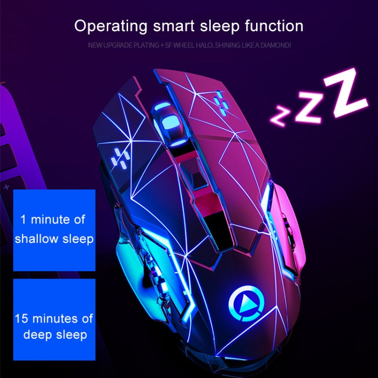 YINDIAO A4 2.4GHz 1600DPI 3-modes Adjustable Rechargeable Wireless Silent Gaming Mouse (Star Black)