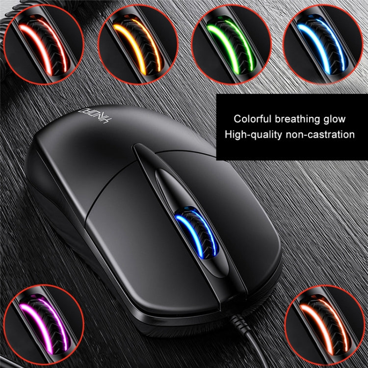YINDIAO G2 1000DPI 3-keys RGB Light Wired Business Mouse (Black)