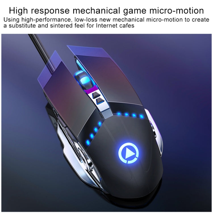 YINDIAO G3PRO 3200DPI 4-modes Adjustable 7-keys RGB Light Silent Wired Gaming Mouse (Star Black)