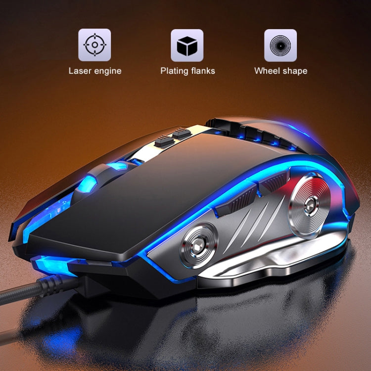 YINDIAO G3PRO 3200DPI 4-modes Adjustable 7-keys RGB Light Silent Wired Gaming Mouse (Star Black)
