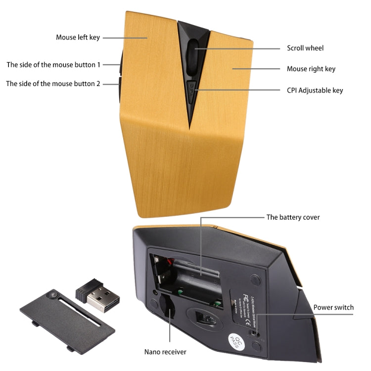 2.4GHz USB Receiver Adjustable 1200 DPI Wireless Optical Mouse for Computer PC Laptop