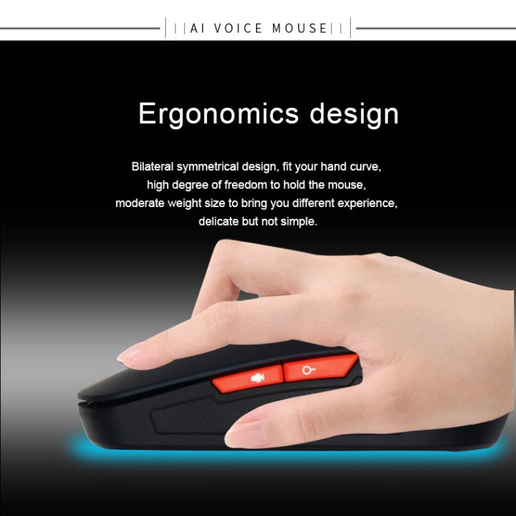 V6 2.4GHz 1200DPI 7-keys Wireless Optical Mouse with Micro USB Receiver, Support Intelligent Translation & Voice Commands (Black)