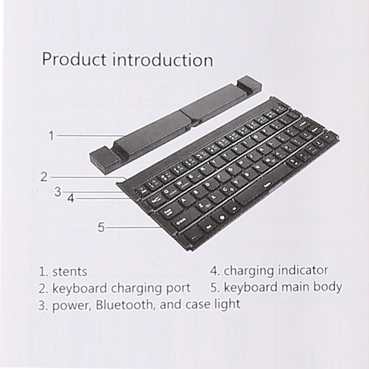 GK808 Ultra-thin Foldable Bluetooth V3.0 Keyboard, Built-in Holder, Support Android / iOS / Windows System
