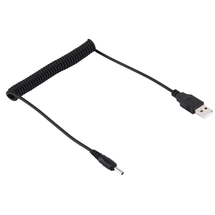 1A USB 2.0 Male to DC 3.0 x 1.1mm Male Retractable Coiled Universal Power Cable for Samsung, Asus, Acer, Huawei Laptop, Coiled Cable Stretches to 1.5m