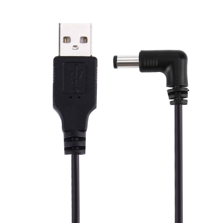 USB 2.0 Male to Bent DC 5.5 x 2.5mm Male Retractable Coiled Power Cable for Lenovo, Asus, Toshiba Laptop, Coiled Cable Stretches to 1.5m