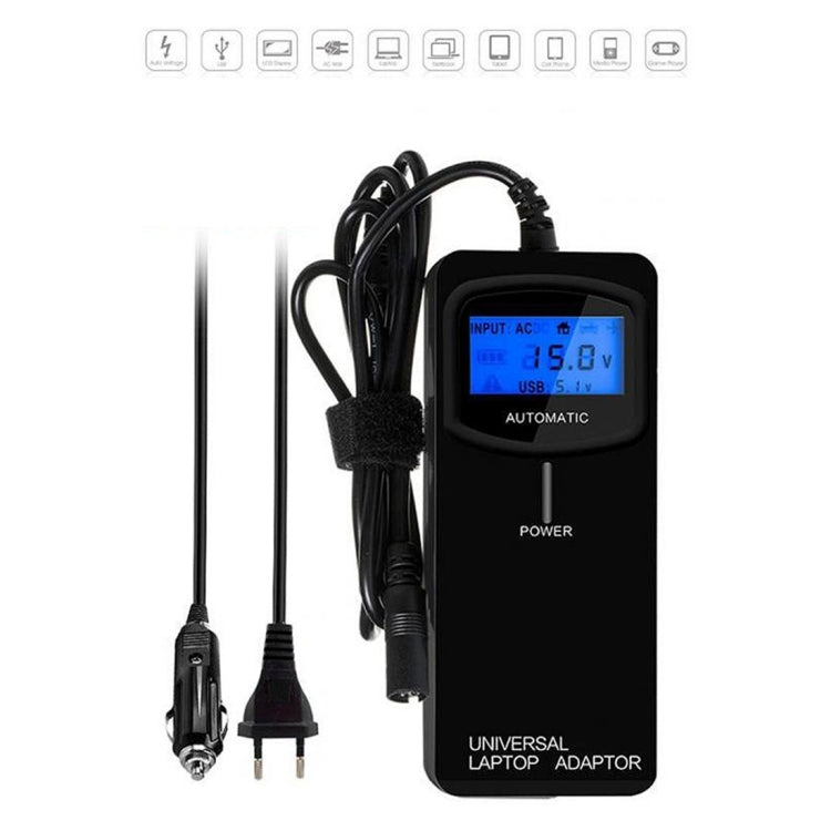 POW-ULA90-EU Laptop Notebook Power 90W Universal Charger with Car Charger & AC Power Adapter & 12 Power Adapters for Samsung, Sony, Acer, DELL, HP, Lenovo(Black)