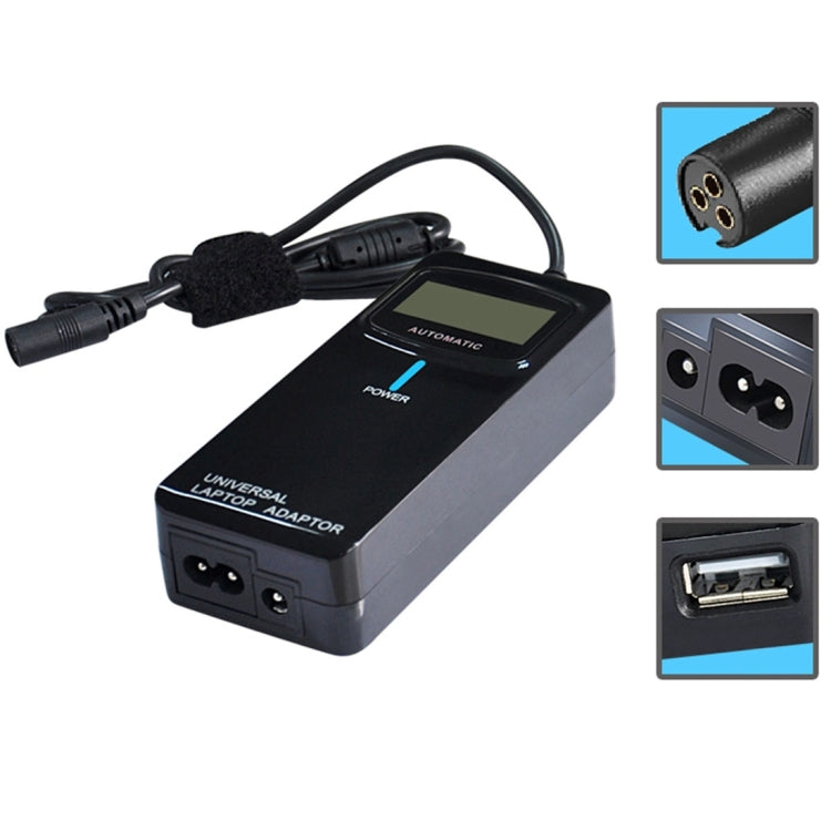 POW-ULA90-EU Laptop Notebook Power 90W Universal Charger with Car Charger & AC Power Adapter & 12 Power Adapters for Samsung, Sony, Acer, DELL, HP, Lenovo(Black)