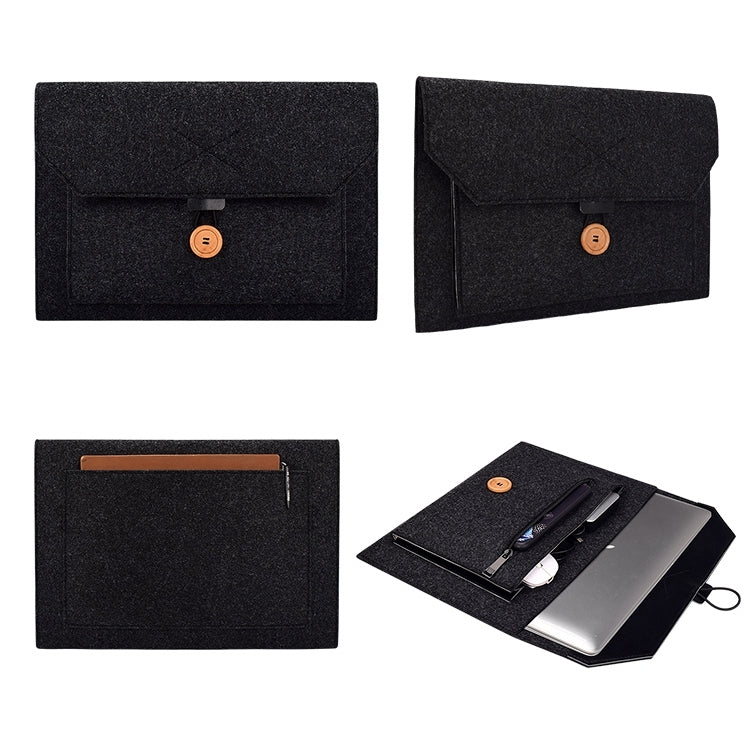 ND06 Multi-purpose Felt Button Laptop Inner Bag for 15.4 inch Laptop