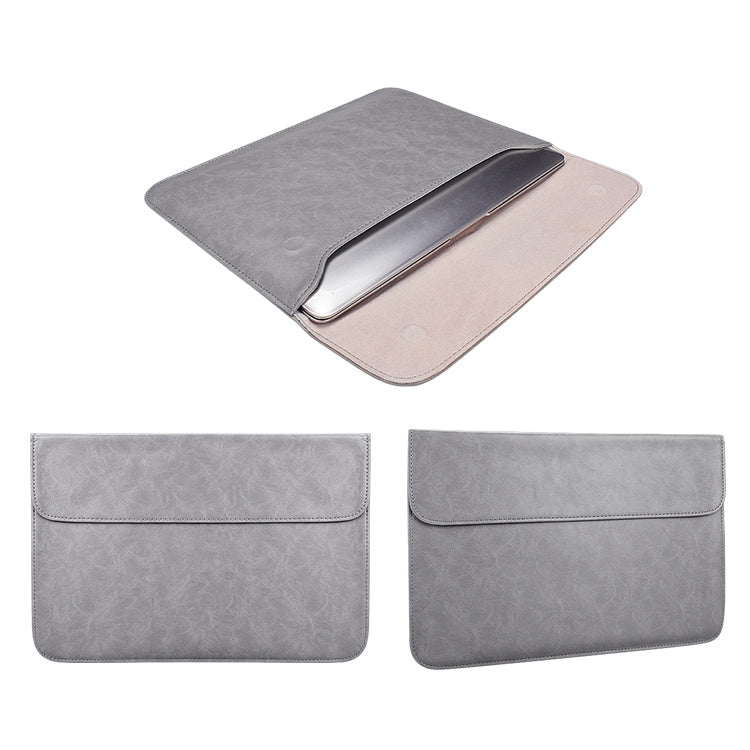 PU01S PU Leather Horizontal Invisible Magnetic Buckle Laptop Inner Bag for 14.1 inch laptops