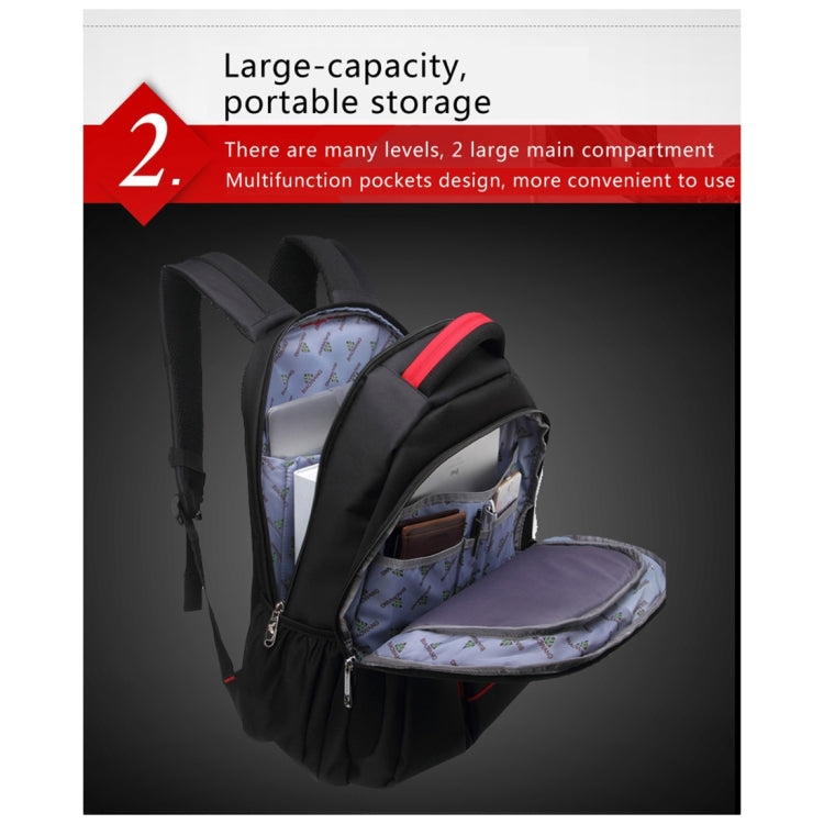 INDEPMAN DL-B015A Fashion Business Style 15 inch Nylon Laptop Notebook Computer Bag Backpack Shoulders Bag with Adjustable S-shaped Shoulder Strap for Men and Women, Size: 33 x 48 x 14 cm