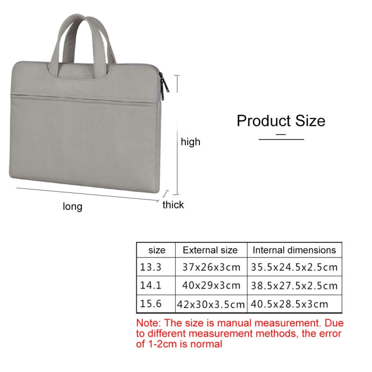 ST06 Waterproof PU Leather Zipper Hidden Portable Strap One-shoulder Handbag for 15.6 inch Laptops, with Suitcase Belt