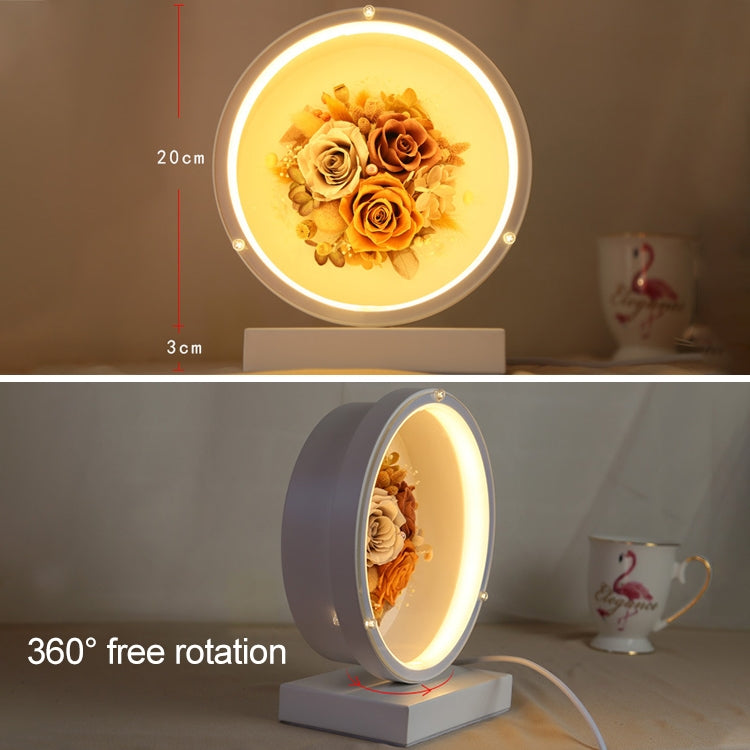 Valentines Day Eternal Flower Glass Shade Finished Christmas Style Colorful LED Bedside Lamp Table Lamp Night Light Creative Gift