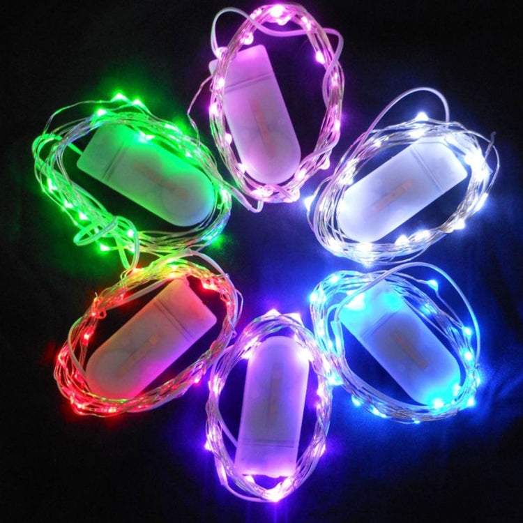2m 120LM LED Copper Wire String Decoration Lights , 2 x 2032 Button Batteries Powered IP65 Waterproof SMD-0603 Festival Light(Colorful Light)