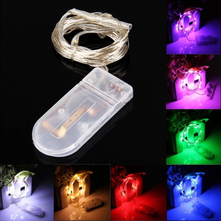 2m 120LM LED Copper Wire String Decoration Lights , 2 x 2032 Button Batteries Powered IP65 Waterproof SMD-0603 Festival Light(Colorful Light)