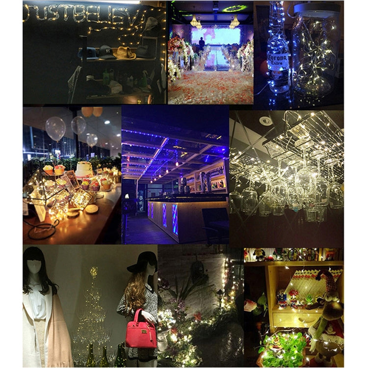 2m Silver Color Copper Wire String Light Festival Lamp / Decoration Light Strip, 20 LEDs SMD 0603 IP65 Waterproof CR2032 Button Batteries