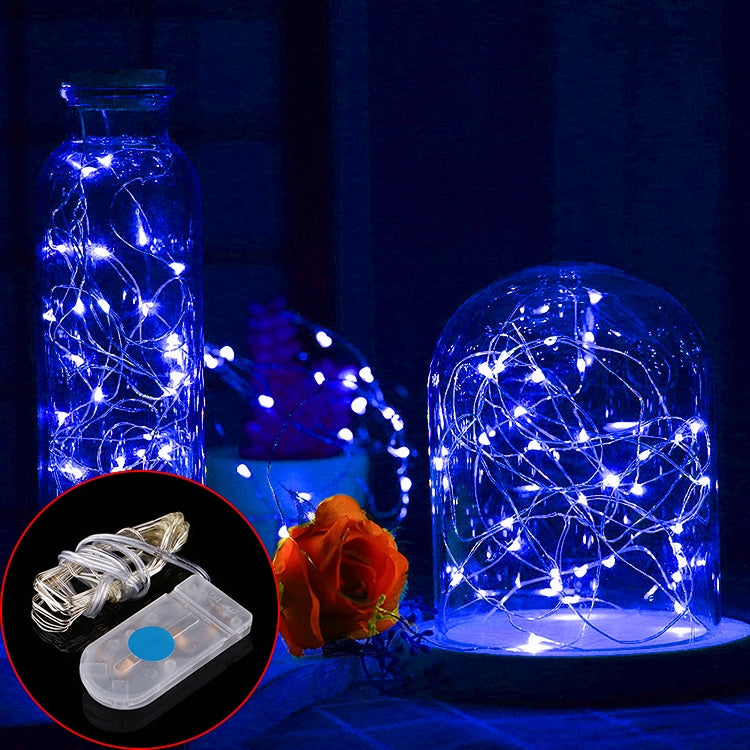 2m Silver Color Copper Wire String Light Festival Lamp / Decoration Light Strip, 20 LEDs SMD 0603 IP65 Waterproof CR2032 Button Batteries