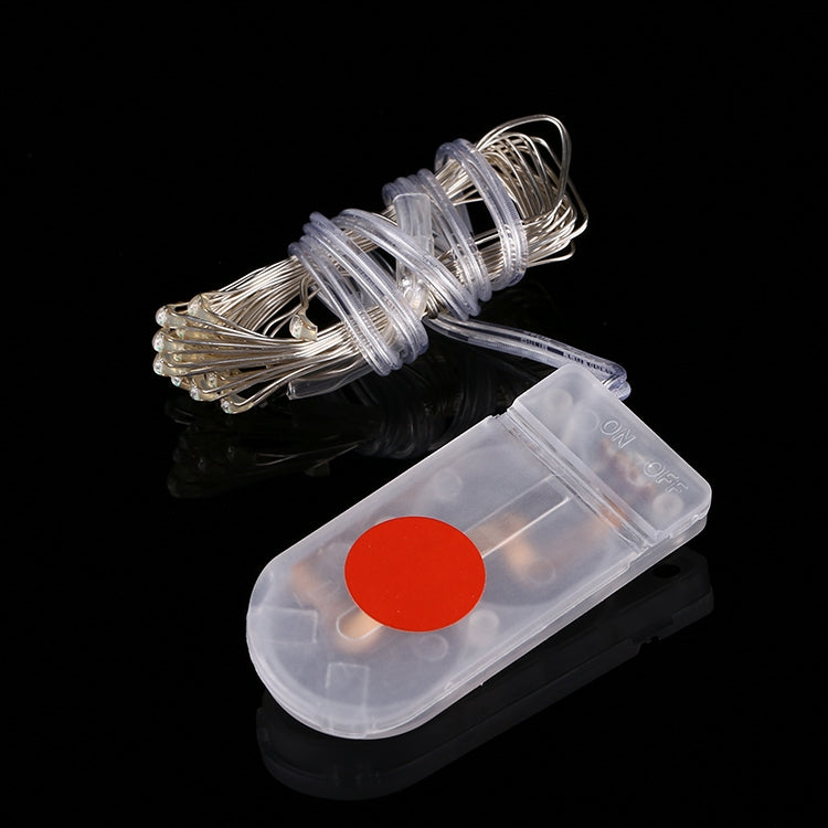 2m Silver Color Copper Wire String Light Festival Lamp / Decoration Light Strip, 20 LEDs SMD 0603 IP65 Waterproof CR2032 Button Batteries