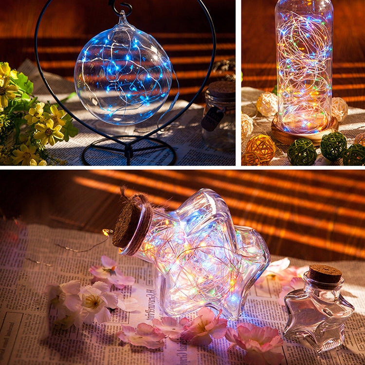 2m Silver Color Copper Wire String Light Festival Lamp / Decoration Light Strip, 20 LEDs SMD 0603 IP65 Waterproof CR2032 Button Batteries