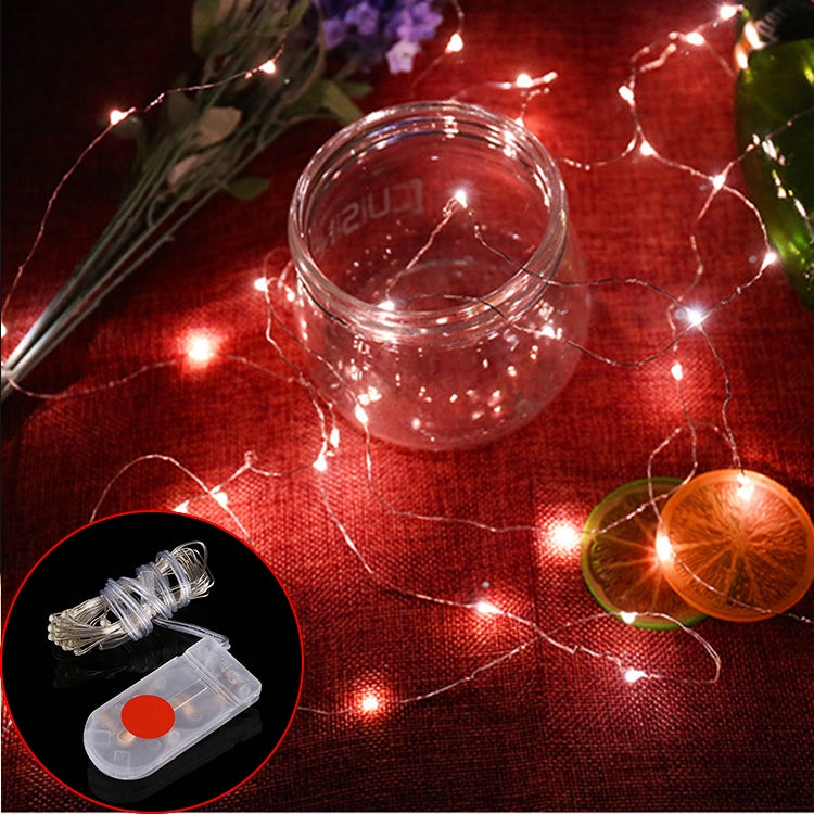 2m Silver Color Copper Wire String Light Festival Lamp / Decoration Light Strip, 20 LEDs SMD 0603 IP65 Waterproof CR2032 Button Batteries
