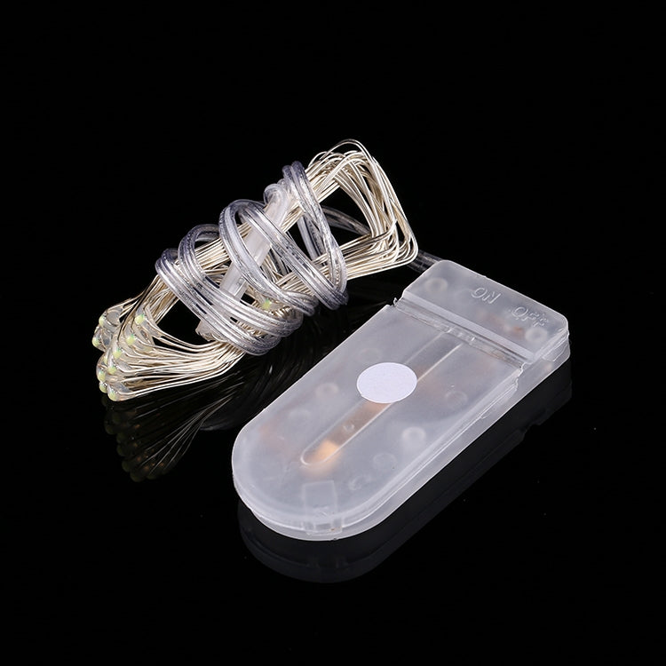 2m Silver Color Copper Wire String Light Festival Lamp / Decoration Light Strip, 20 LEDs SMD 0603 IP65 Waterproof CR2032 Button Batteries