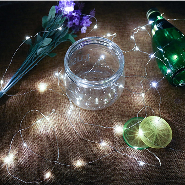 2m Silver Color Copper Wire String Light Festival Lamp / Decoration Light Strip, 20 LEDs SMD 0603 IP65 Waterproof CR2032 Button Batteries