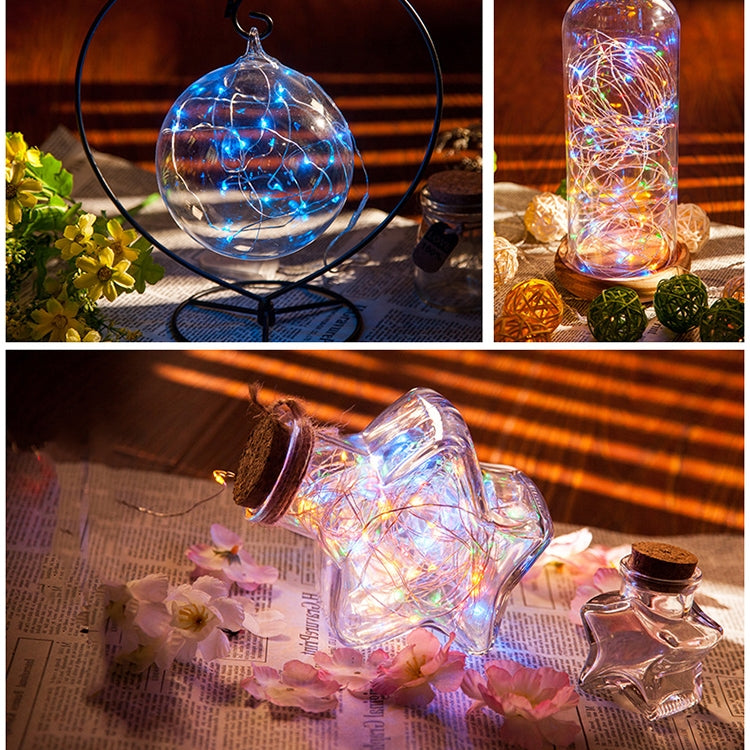 2m Silver Color Copper Wire String Light Festival Lamp / Decoration Light Strip, 20 LEDs SMD 0603 IP65 Waterproof CR2032 Button Batteries