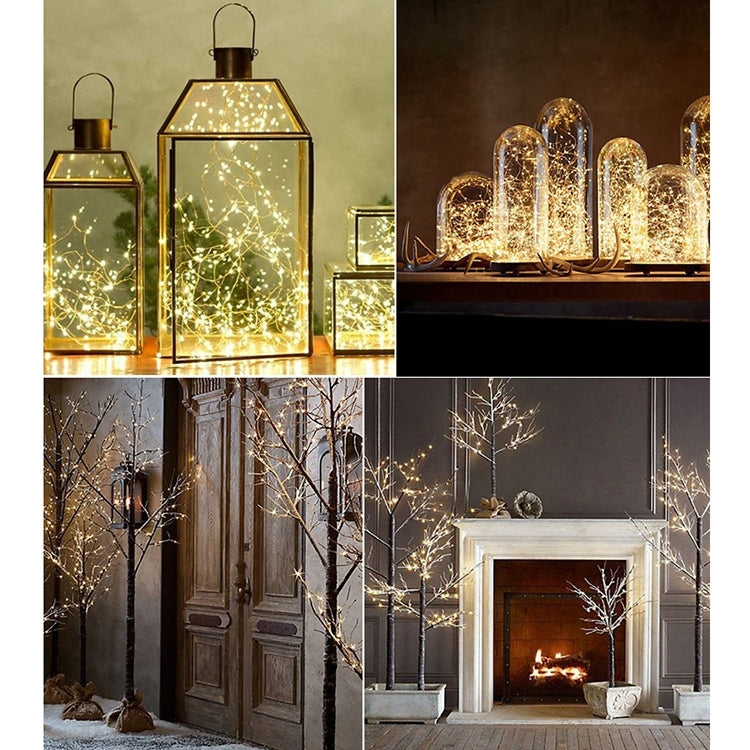 2m Silver Color Copper Wire String Light Festival Lamp / Decoration Light Strip, 20 LEDs SMD 0603 IP65 Waterproof CR2032 Button Batteries