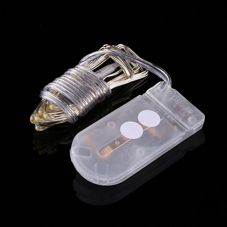 2m Silver Color Copper Wire String Light Festival Lamp / Decoration Light Strip, 20 LEDs SMD 0603 IP65 Waterproof CR2032 Button Batteries