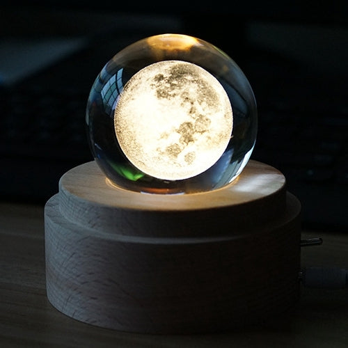 3D Word Engraving Crystal Ball Music Box