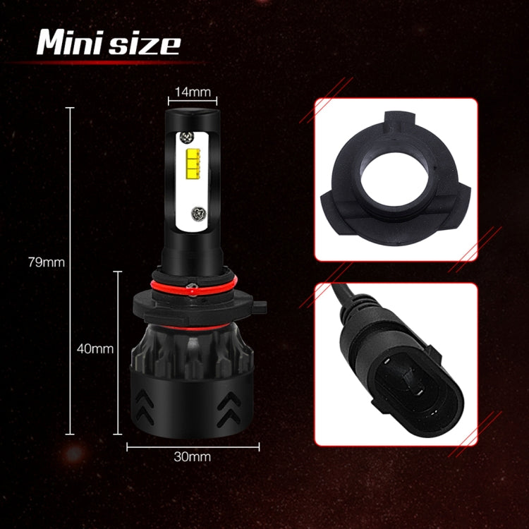 2 PCS Auto Car HB4/9006 24W 2200LM 6000K Pure White High-power Lamp Beads LED Headlight Bulbs Conversion Kit, DC 9-36V