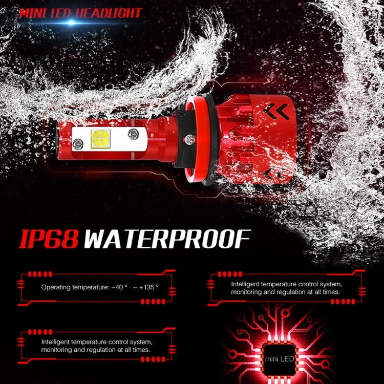 2 PCS Auto Car H8/H9/H11 25W 2500LM 6000K Pure White CREE-XHP50 LED Headlight Bulbs Conversion Kit, DC 9-36V