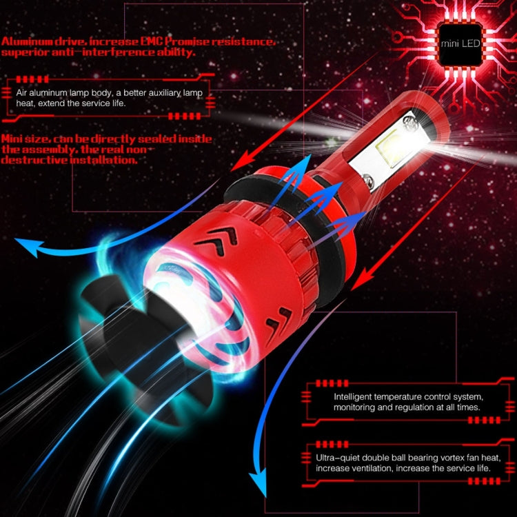 2 PCS Auto Car H8/H9/H11 25W 2500LM 6000K Pure White CREE-XHP50 LED Headlight Bulbs Conversion Kit, DC 9-36V