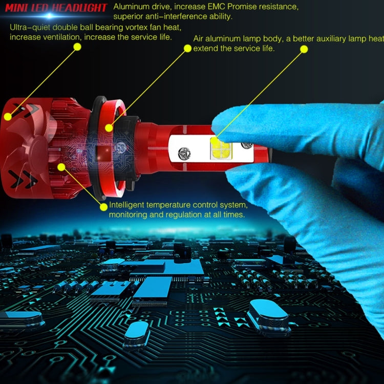 2 PCS Auto Car H8/H9/H11 25W 2500LM 6000K Pure White CREE-XHP50 LED Headlight Bulbs Conversion Kit, DC 9-36V